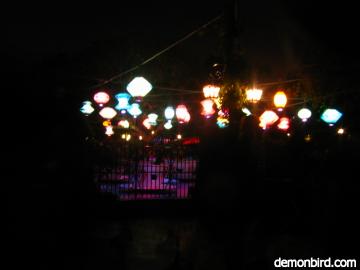 The mad tea party at night