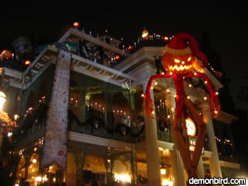 Jack at night in front of the hautned mansion holiday