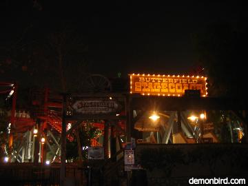 Butterfield Stagecoach loading station at night